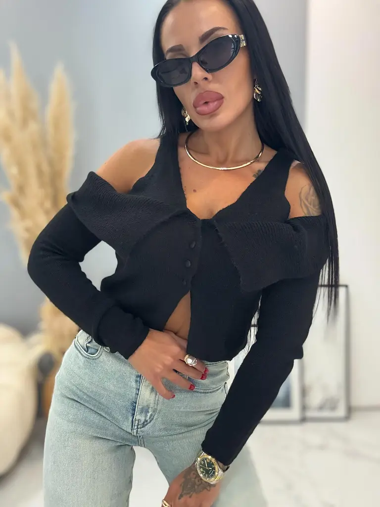 Kötött crop top JANNE - next