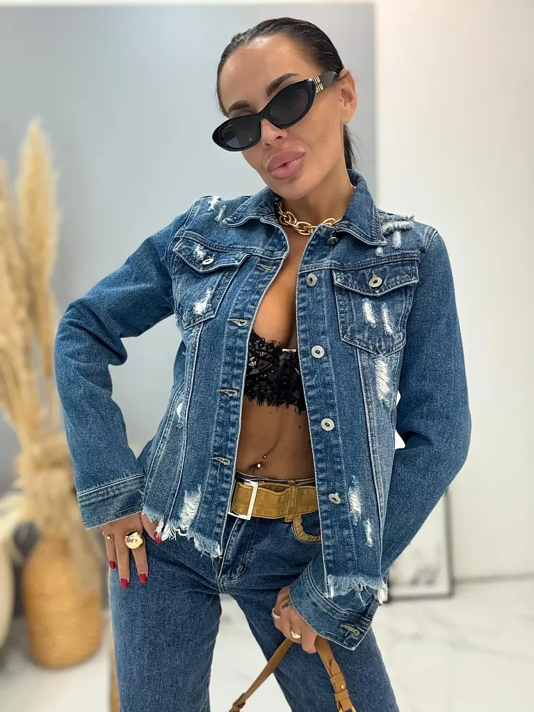 Sötétkék női farmerdzseki LOTTIE