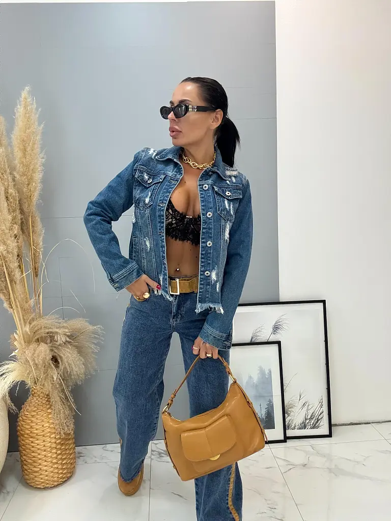 Sötétkék női farmerdzseki LOTTIE - next