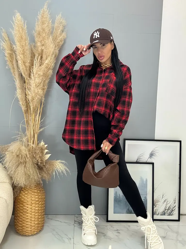 Hosszított kockás női ing MORINDA