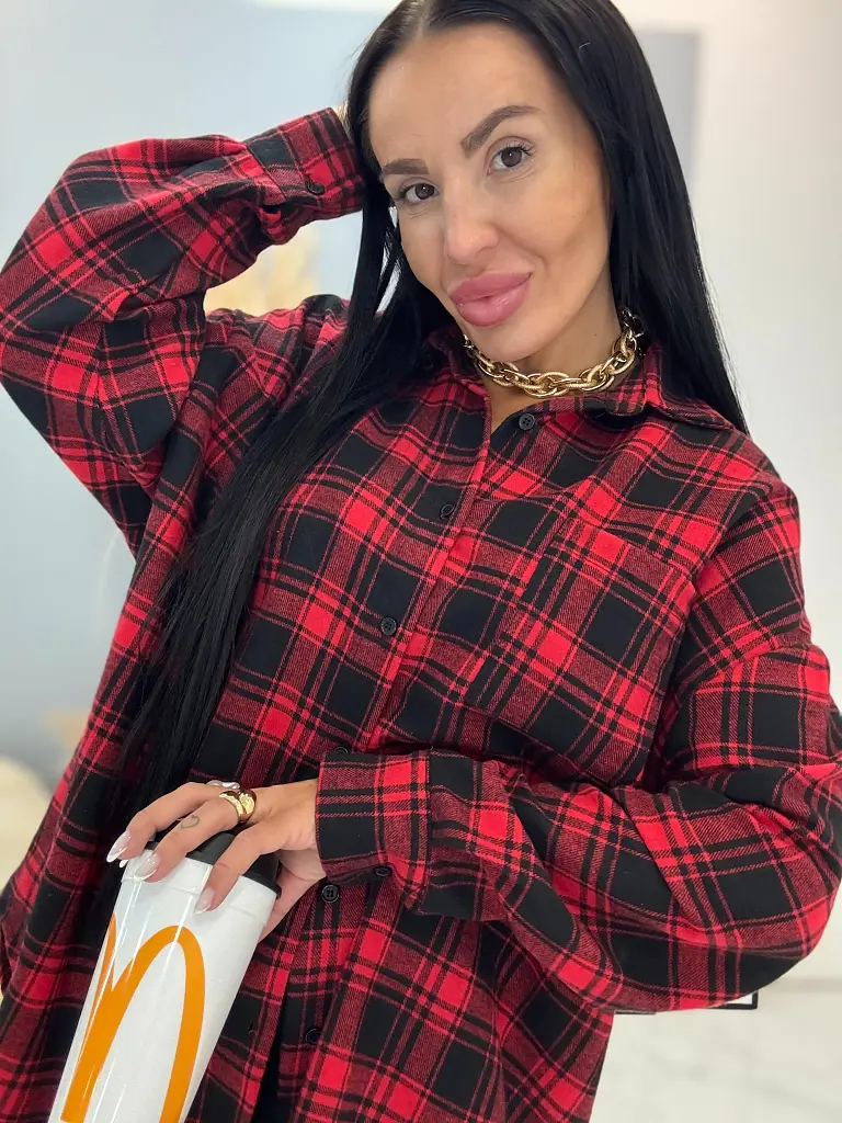 Hosszított kockás női ing MORINDA - next