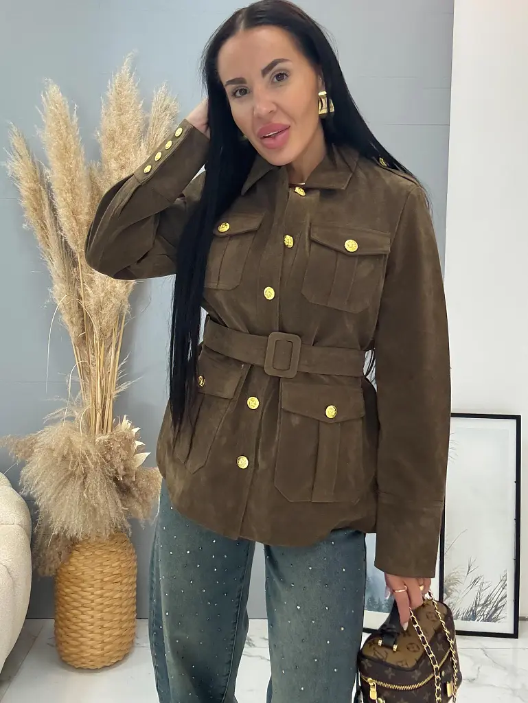 Velúr kabát övvel LAMISA