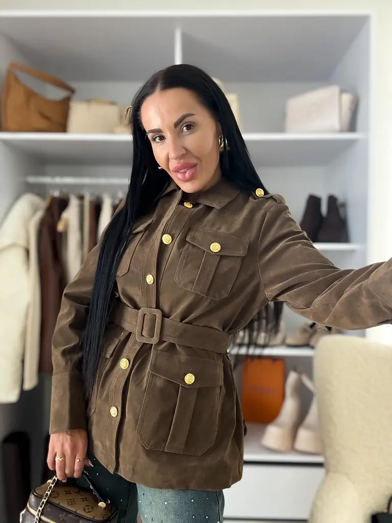 Velúr kabát övvel LAMISA - next