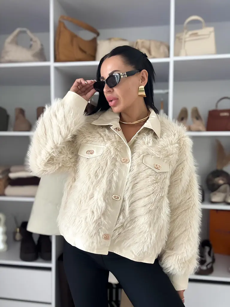 Műszőrmés műbőr kabát HAWA