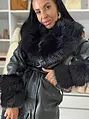 Műbőr kabát szőrmével KIRADA