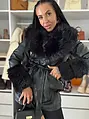 Műbőr kabát szőrmével KIRADA
