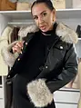 Műbőr kabát szőrmével ANGELLA