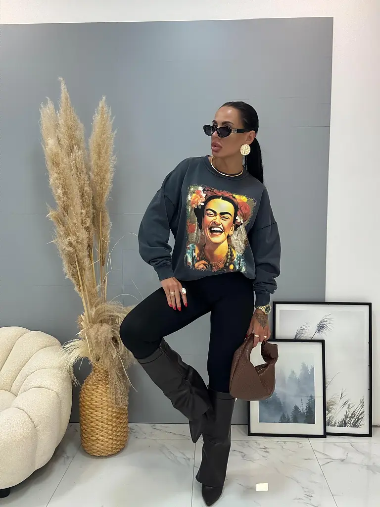 Oversized nyomtatott mintás felső ENORA