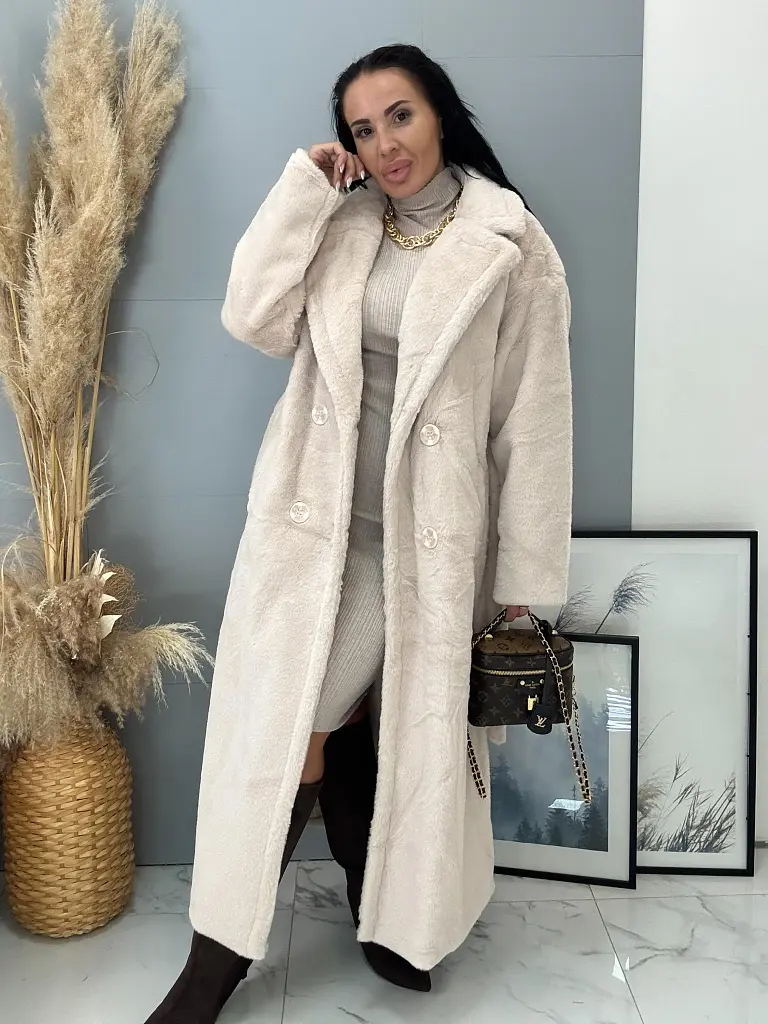 Hosszú műszőrme kabát övvel MEMORY - next