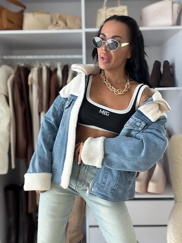 Extravagáns prémium farmerkabát LELITA