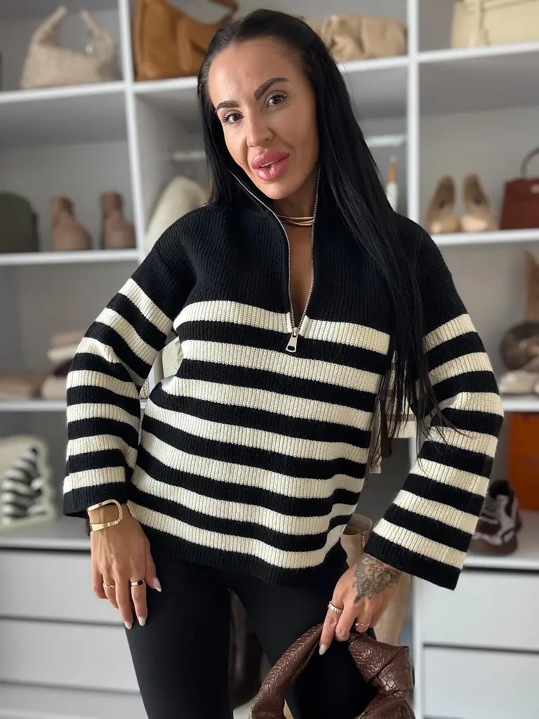 Csíkos meleg pulóver DILONA - next