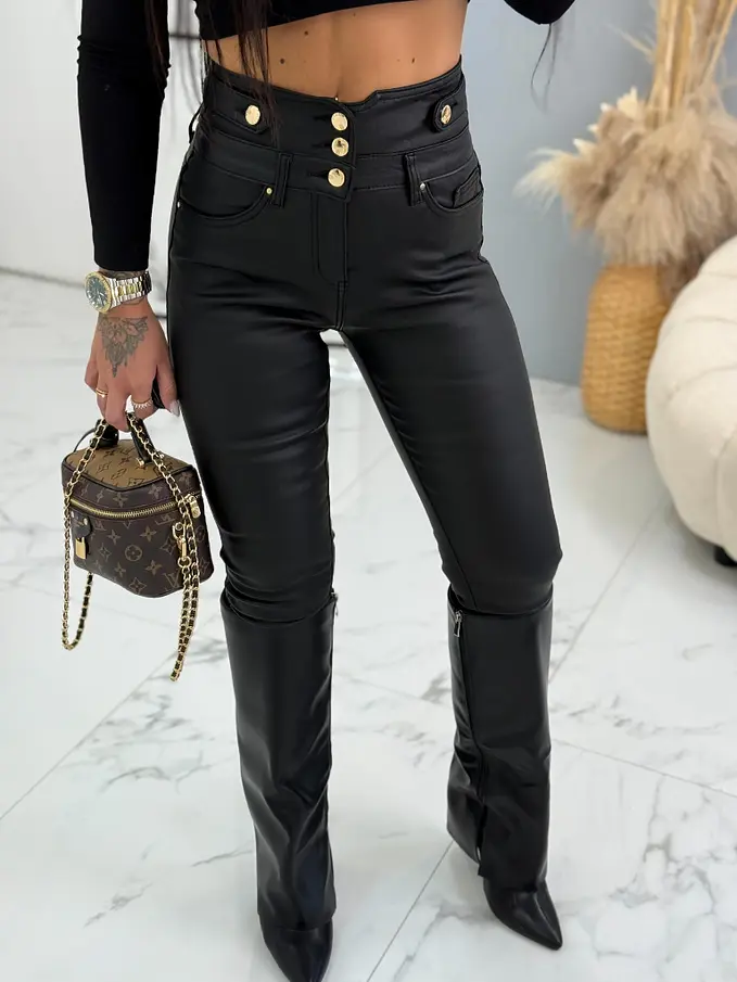 Műbőr slim nadrág SERAVA