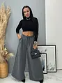 Szürke wide-leg nadrág övvel PARINA
