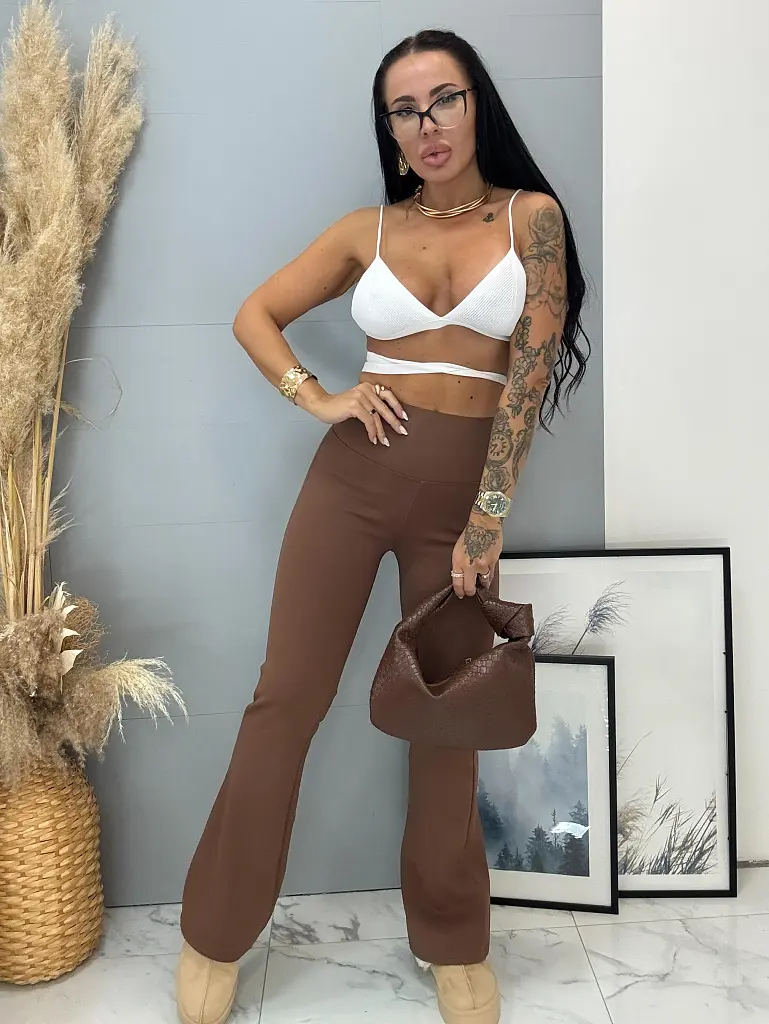 Magas derekú bélelt trapéz leggings NICIA