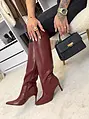 Bordó magasszárú csizma LILOU