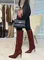 Bordó magasszárú csizma LILOU