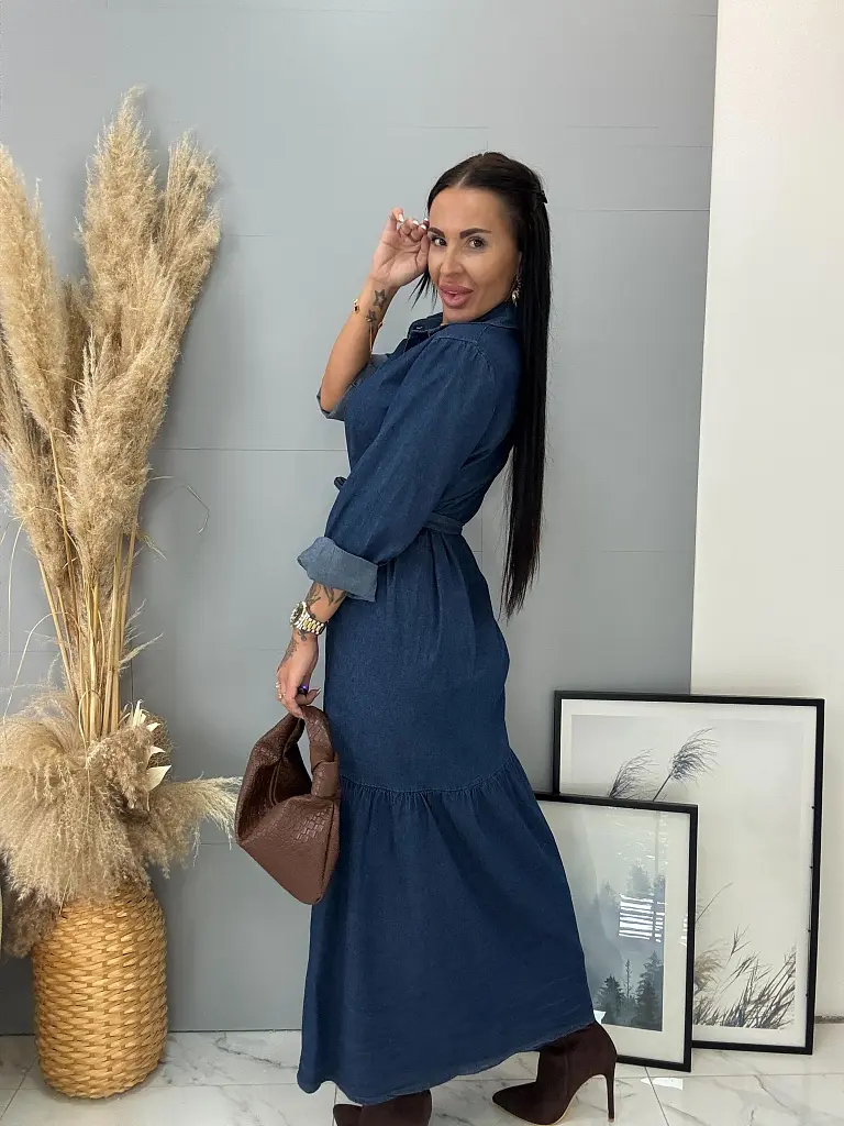 Hosszú gombos farmerruha MENOLA - next