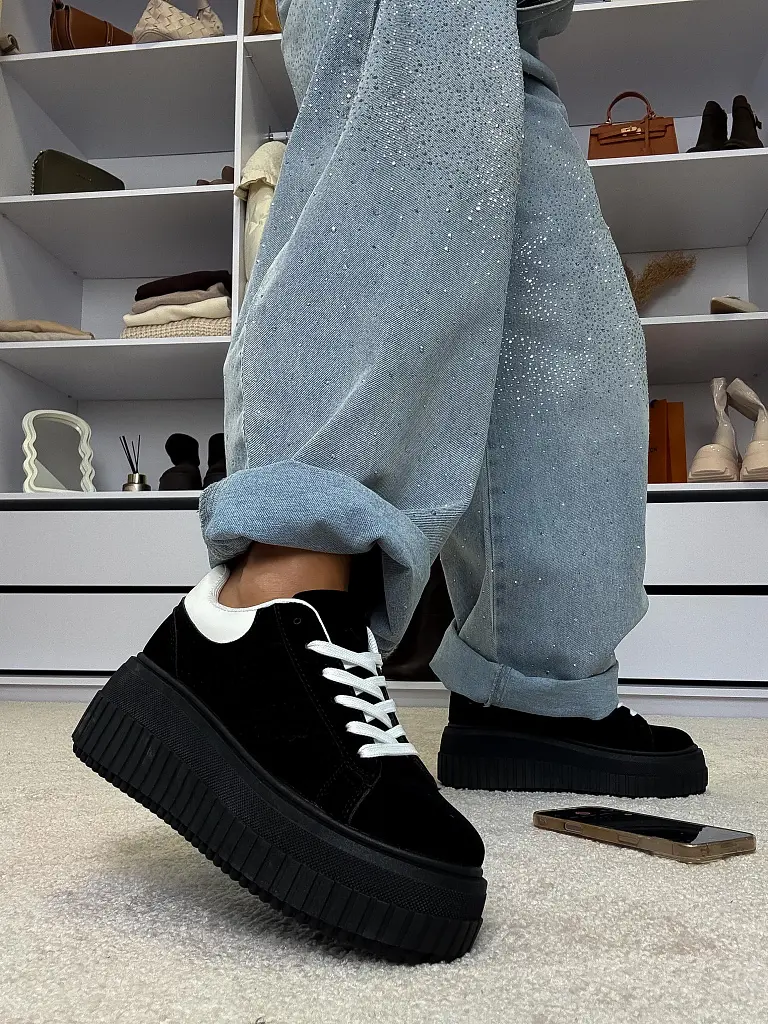 Platformos velúr női sportcipő HEIDY