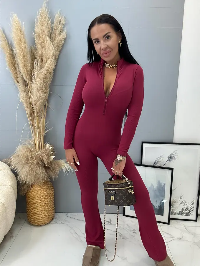 Alakformáló bordázott anyagú overál ALENA