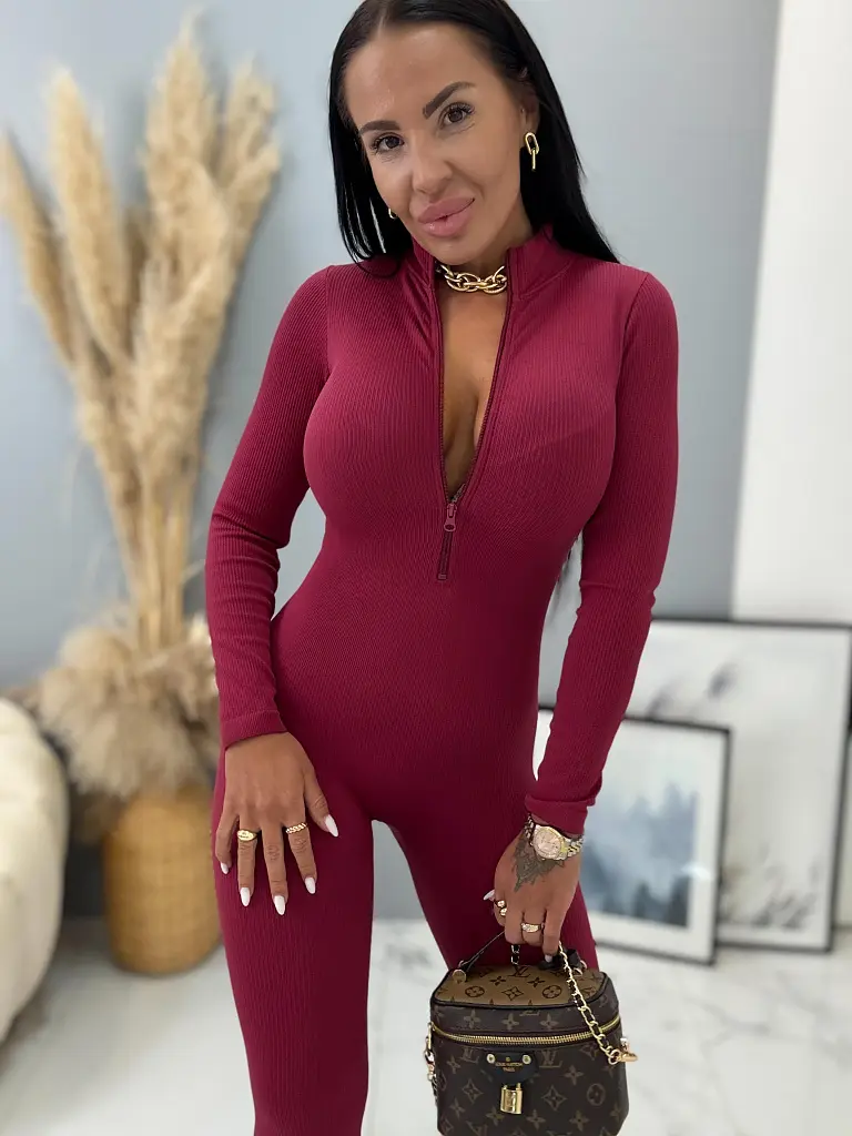 Alakformáló bordázott anyagú overál ALENA - next