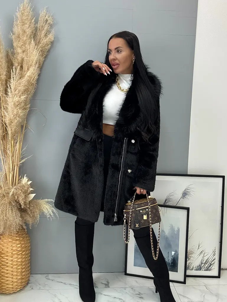 Műszőrme bunda övvel BRENIA - next