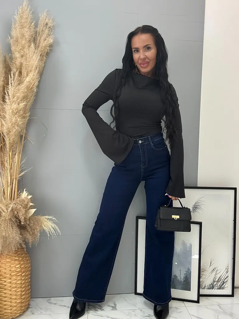 Wide leg magas derekú farmer 