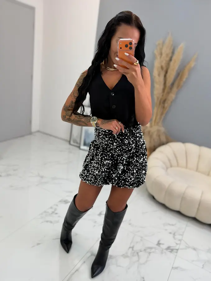 Flitteres bársony ballon szoknya BRANDY