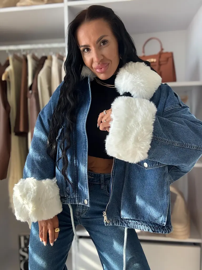 Oversized farmer kabát szőrmével ANGILA