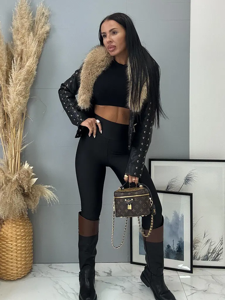 Műbőr kabát szőrmével MELISSA