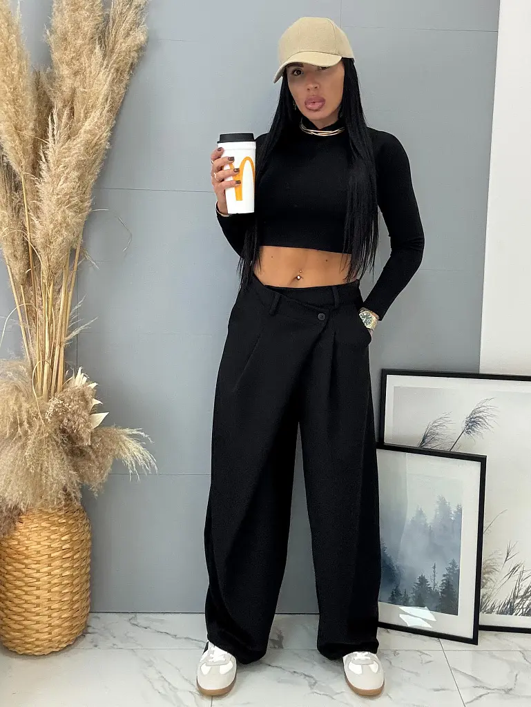 Fekete átlapolt nadrág PATY - next