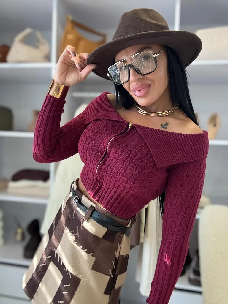 Kötött crop top TALDORA - next