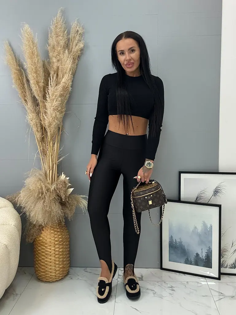 Magas derekú csillogó anyagú leggings STARS - next