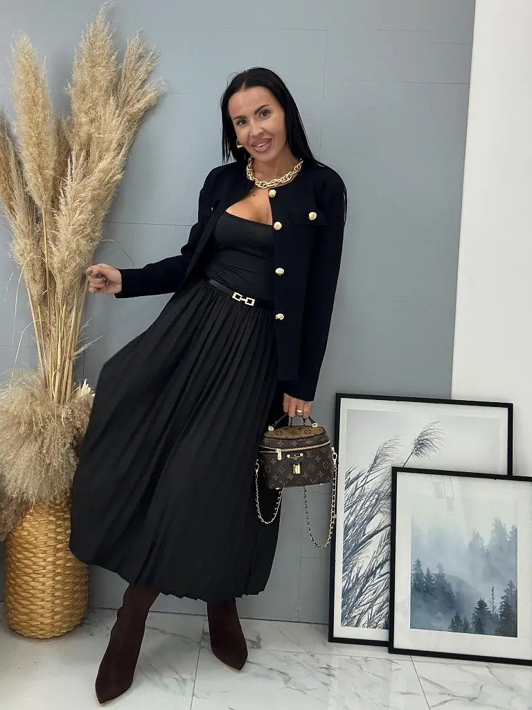 Hosszú ruha szett kardigánnal, övvel LUMAYA