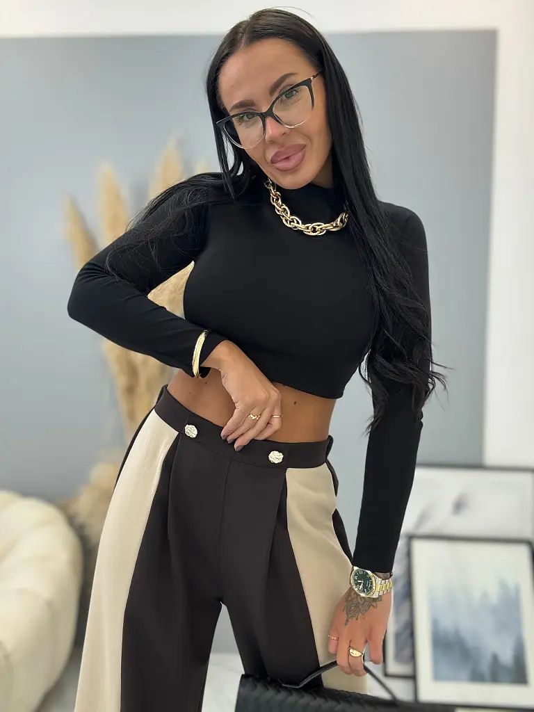 Női barna trapéz nadrág SIDNEY - next