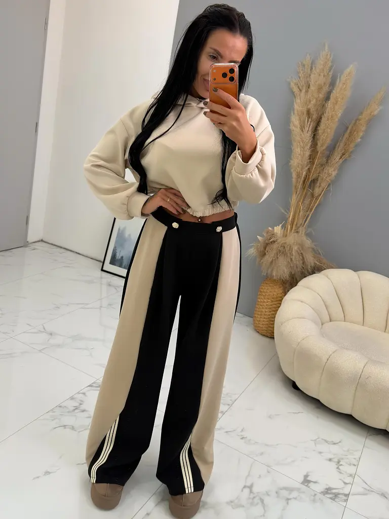 Női fekete trapéz nadrág SIDNEY - next