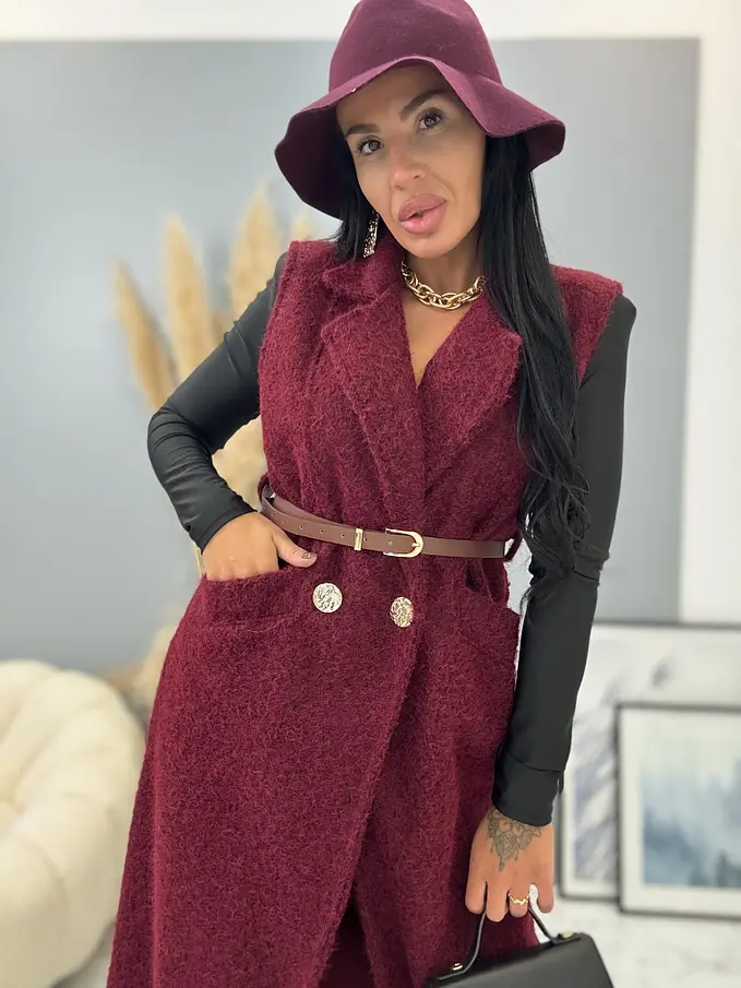 Hosszú csomózott mellény övvel BERTIE