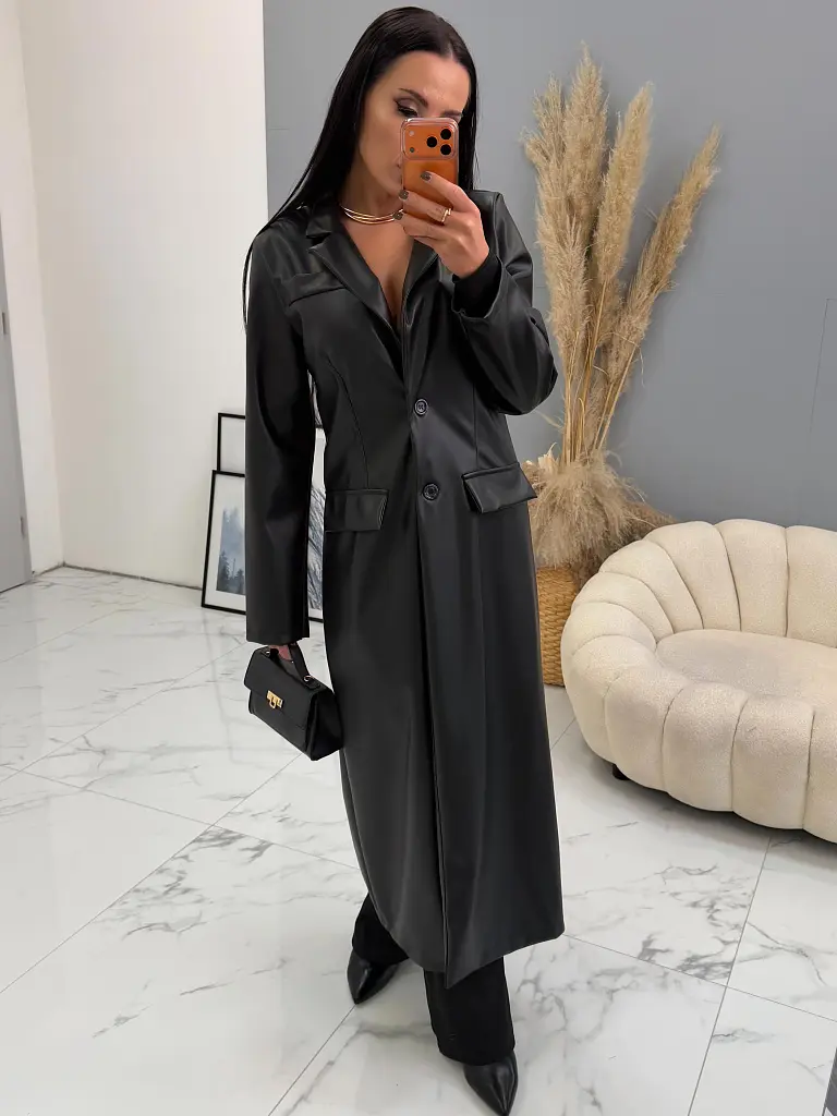 Hosszú műbőr kabát SAVIRA - next