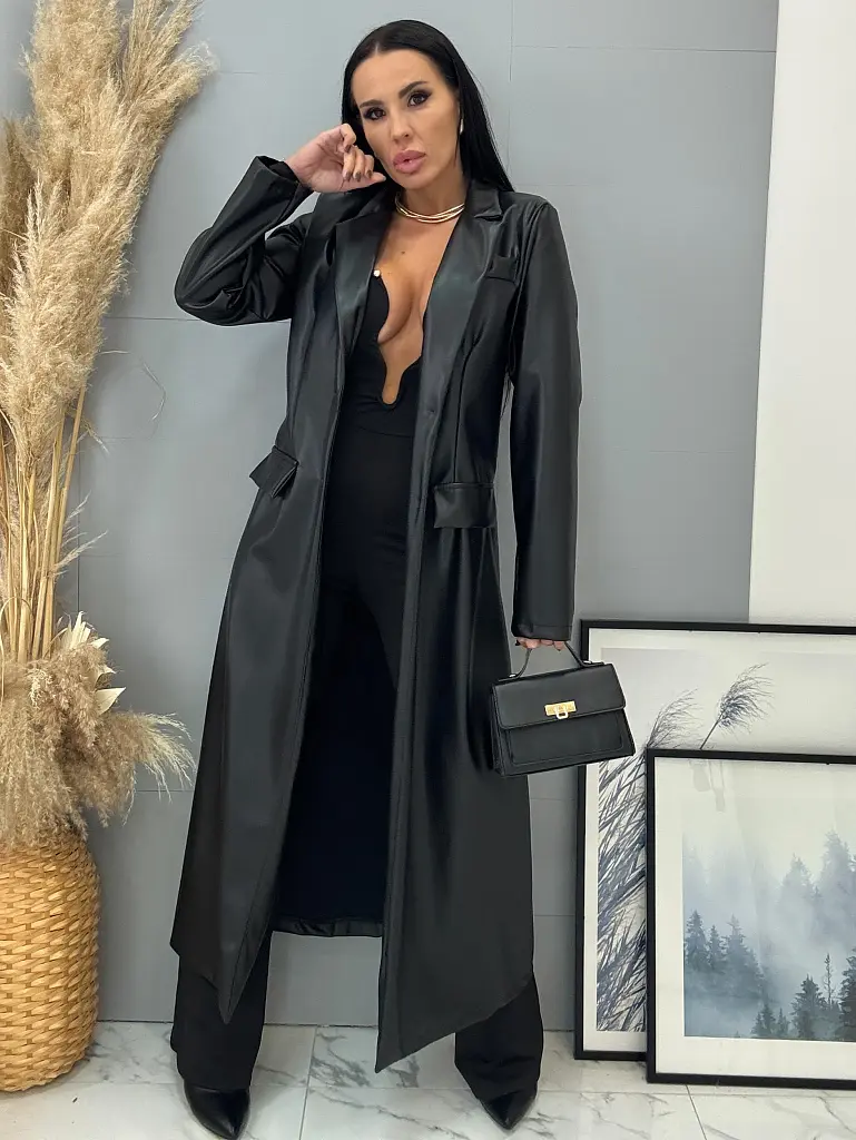 Hosszú műbőr kabát SAVIRA