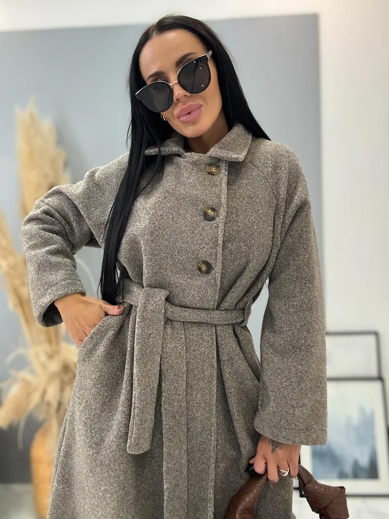 Szürke kabát övvel SNUVIA - next