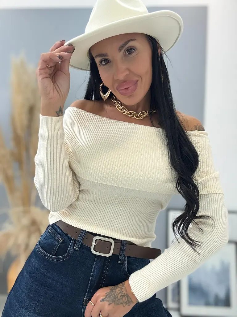 Pulóver csipkés toppal KRISTELA - next