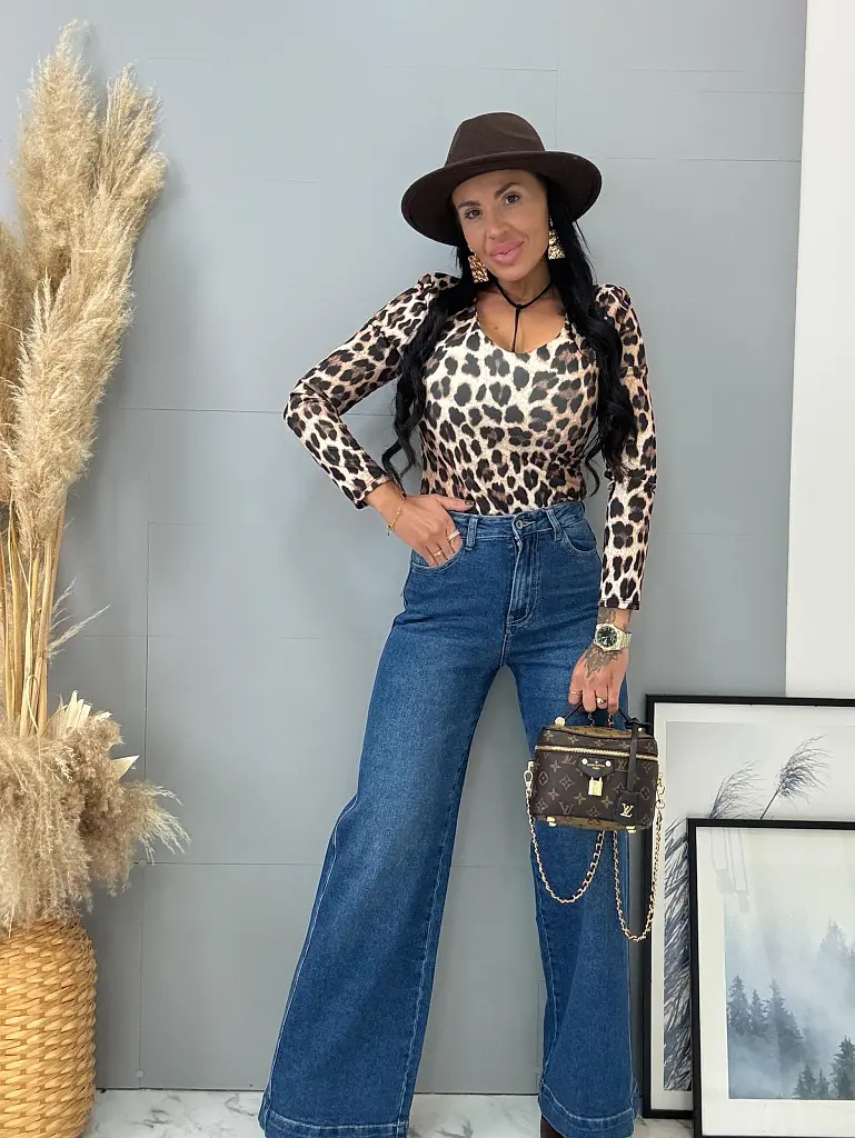 Leopárdmintás body válltöméssel NEVEA - next