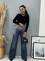 Kövekkel díszített wide-leg farmer SARA