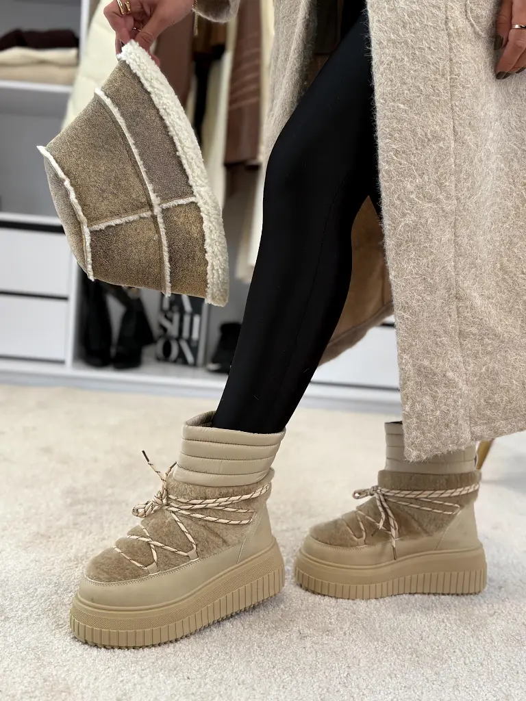 Fűzős bokacsizma LEANA - next