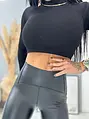 Bélelt műbőr leggings magas derékkal