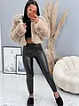 Bélelt műbőr leggings magas derékkal