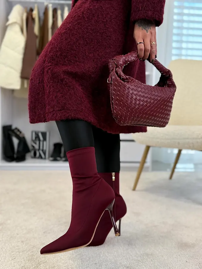 Női bordó bokacsizma ARMELIA