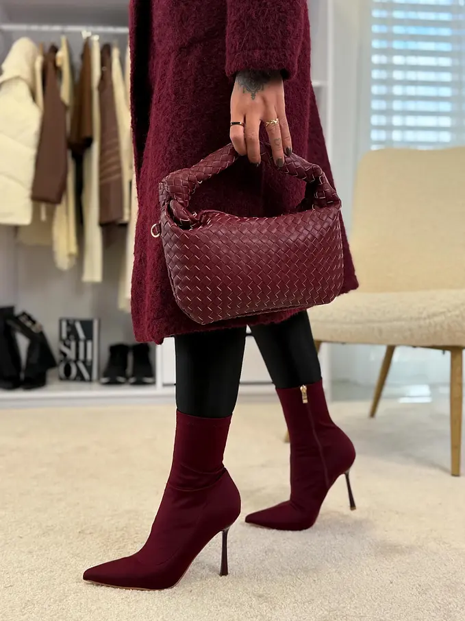 Női bordó bokacsizma ARMELIA