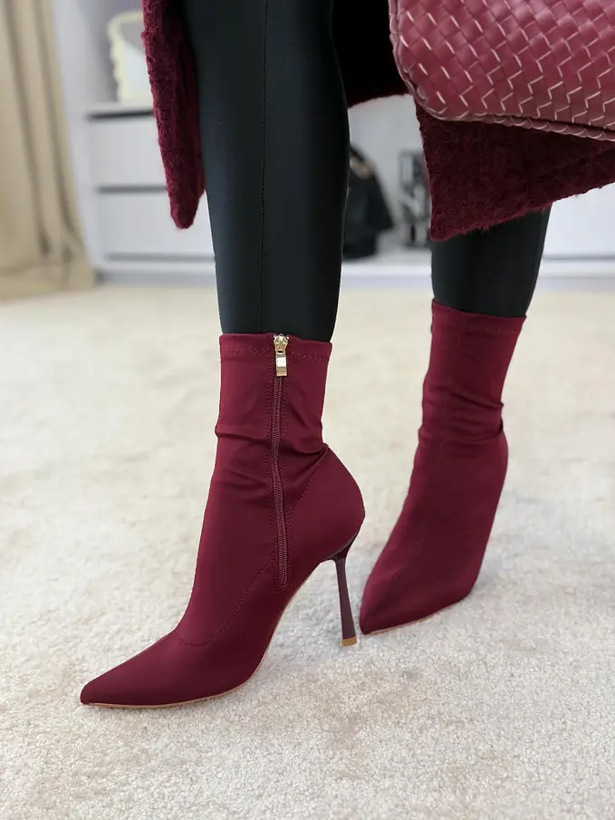 Női bordó bokacsizma ARMELIA