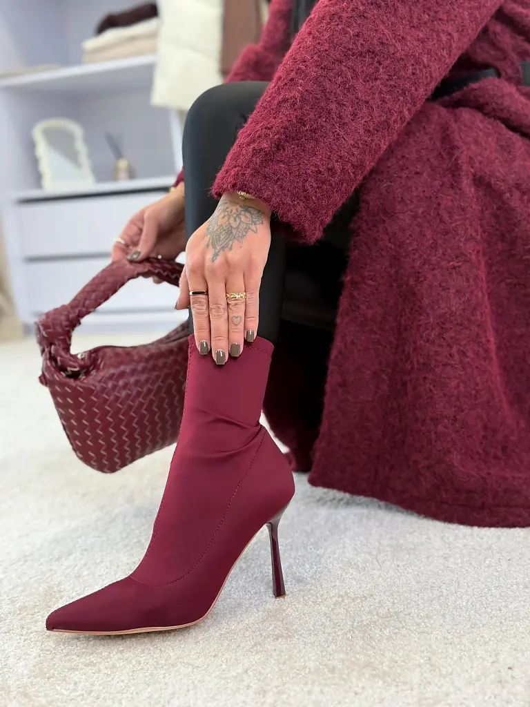 Női bordó bokacsizma ARMELIA