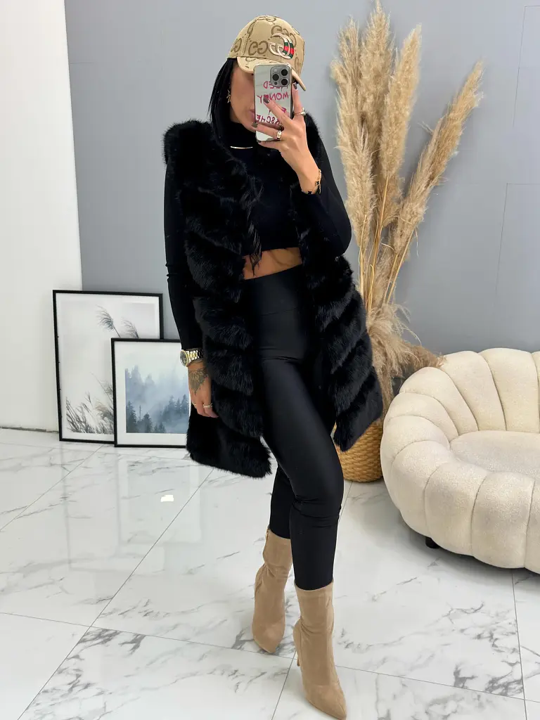 Műbőr mellény szőrmével PENNIA - next